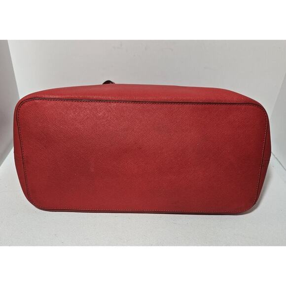 Michael Kors Jet Set Travel Tote Saffiano Leather Tote Red-Orange LG MSRP $278 - Picture 8 of 14